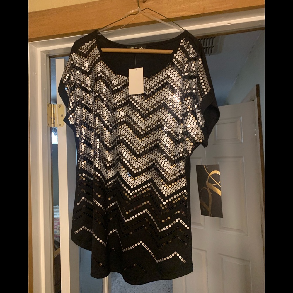 Black sequin shirt